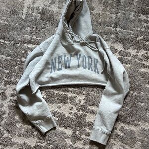 Brandy Gray New York Cropped Hoodie